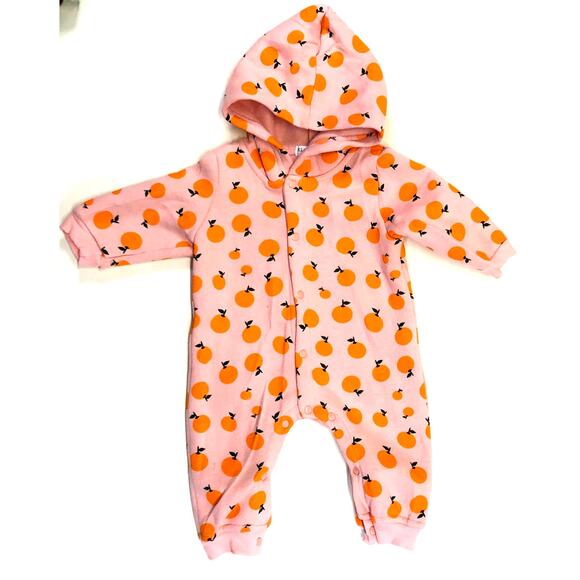 BABY GIRLS WINTER FRUIT PRINT ROMPER SIZE 6/12M - Picture 1 of 3